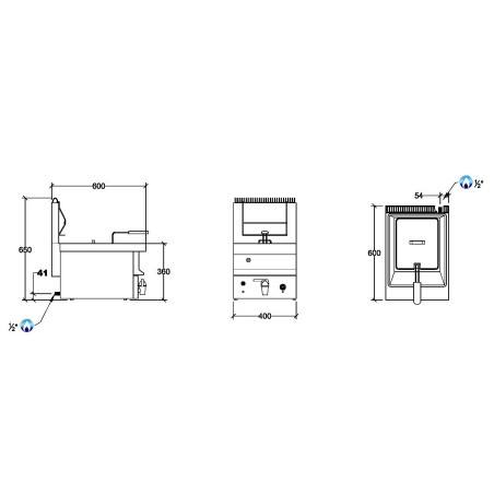 Dimensions friteuse gaz 12 litres REPAGAS