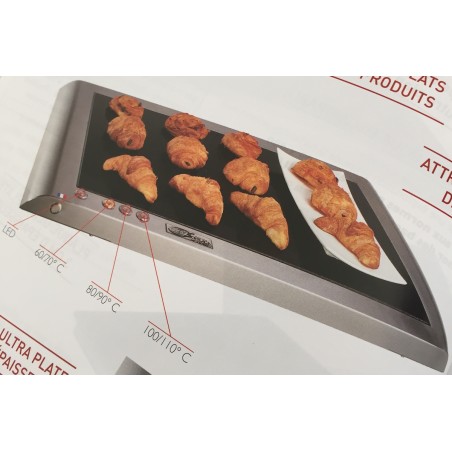 Plaque chauffante Vitro 600 x 400 mm inox bords arrondis