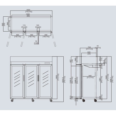 Armoire réfrigérée positive vitrée 1390 litres ATOSA ref. YCF9403GR