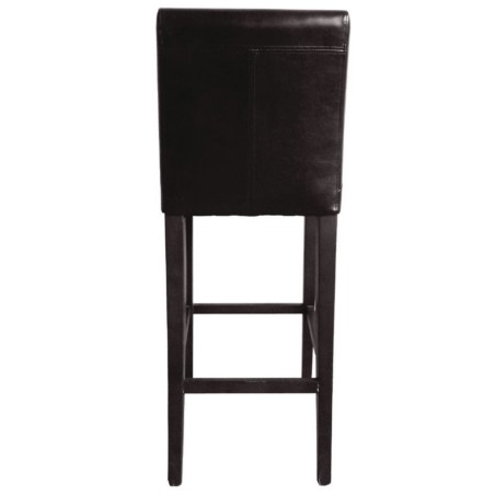 Tabouret de bar avec dossier simili cuir marron foncé BOLERO