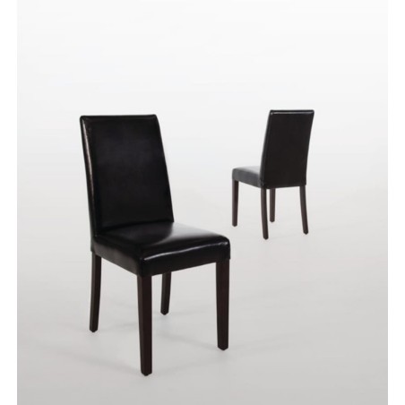 Chaises en simili cuir noir BOLERO (lot de 2)