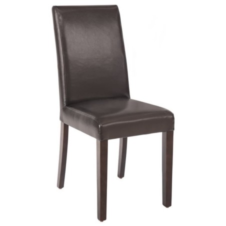 Chaises en simili cuir marron foncé BOLERO (lot de 2)