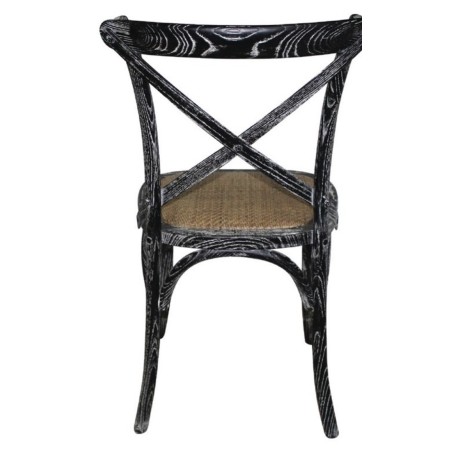 Chaises bois patiné noir avec dossier croisé BOLERO (lot de 2)