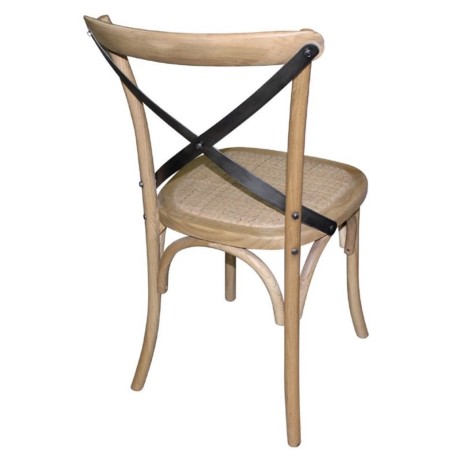 Chaises bois patiné naturel avec dossier croisé BOLERO (lot de 2)