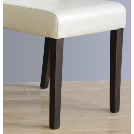 Chaises en simili cuir crème BOLERO (lot de 2) Chaises en simili cuir crème BOLERO (lot de 2)