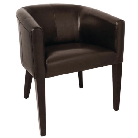 Fauteuil en simili cuir marron foncé BOLERO 