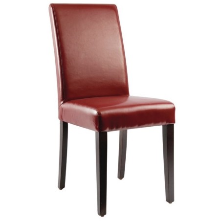 Chaises simili cuir rouge BOLERO (lot de 2)