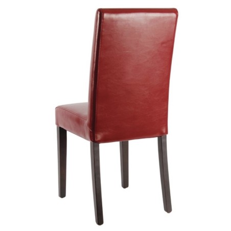 Chaises simili cuir rouge BOLERO (lot de 2)