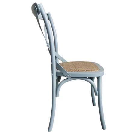 Chaises bois patiné bleu clair avec dossier croisé BOLERO (lot de 2)