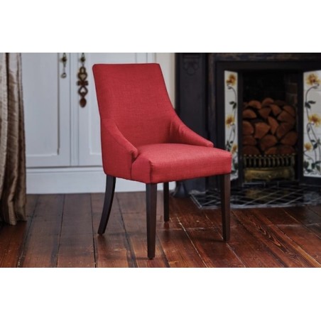 Chaise tendance en tissus rouge BOLERO (lot de 2)