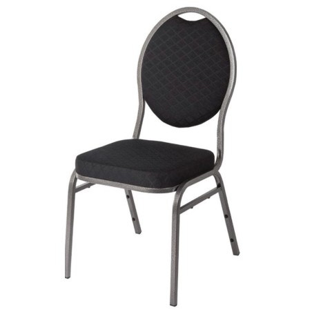 Chaises de banquet tissus noir dossier ovale BOLERO (lot de 4)