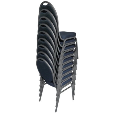 Chaises de banquet tissus noir dossier ovale BOLERO (lot de 4)