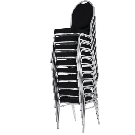 Chaises de banquet tissus noir dossier ovale BOLERO (lot de 4)