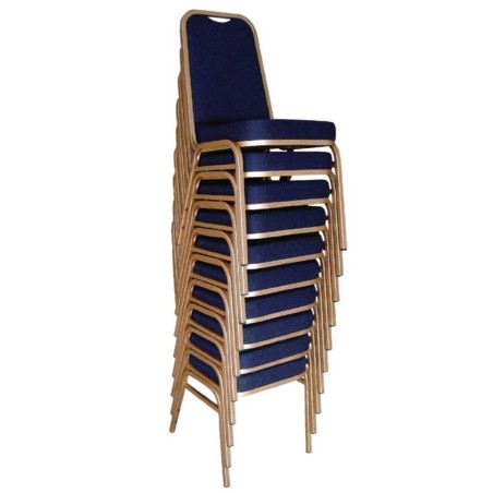 Chaises de banquet tissus bleu cadre doré BOLERO (lot de 4)