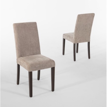 Chaise en tissus beige BOLERO (lot de 2) Chaise en tissus beige BOLERO (lot de 2)