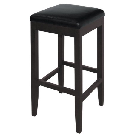 Tabourets de bar simili cuir noir BOLERO (lot de 2)