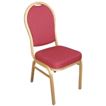 Chaises de banquet tissus rouge dossier ovale BOLERO (lot de 4)