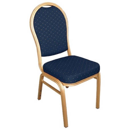 Chaises de banquet tissus bleu dossier ovale BOLERO (lot de 4)