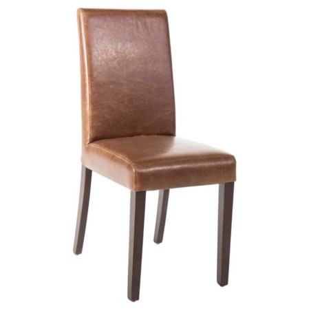 Chaises simili cuir marron BOLERO (lot de 2)