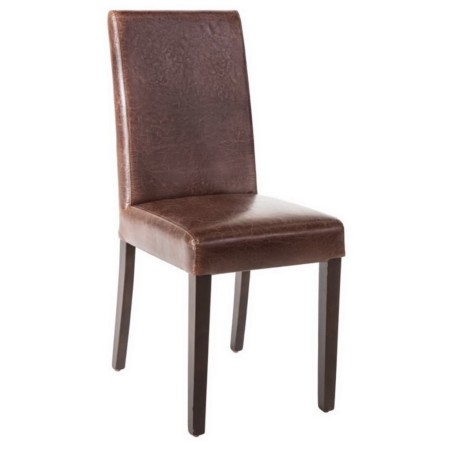 Chaises simili cuir marron foncé BOLERO (lot de 2)