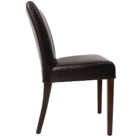 Chaise moderne simili cuir marron foncé BOLERO (lot de 2)