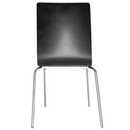Chaise noire dossier carré BOLERO (lot de 4) Chaise noire dossier carré BOLERO (lot de 4)