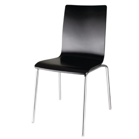 Chaise noire dossier carré BOLERO (lot de 4) Chaise noire dossier carré BOLERO (lot de 4)