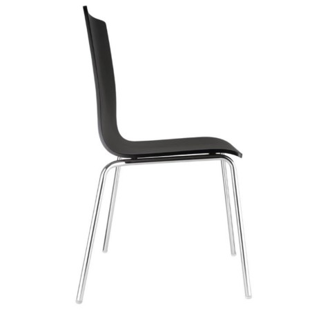 Chaise noire dossier carré BOLERO (lot de 4) Chaise noire dossier carré BOLERO (lot de 4)