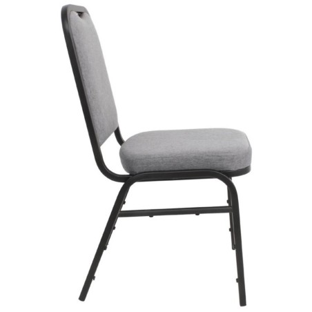 Chaise de banquet tissus gris cadre noir BOLERO (lot de 4)