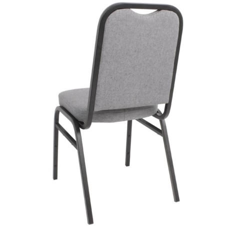 Chaise de banquet tissus gris cadre noir BOLERO (lot de 4)