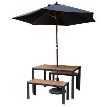 Bancs acier/acacia 100 cm BOLERO (lot de 2) Bancs acier/acacia 100 cm BOLERO (lot de 2)