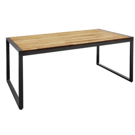 Table industrielle acier/acacia 180 x 90 cm BOLERO 