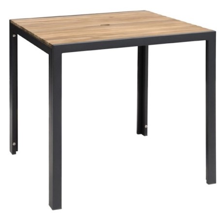 Table acier/acacia 80 x 80 cm BOLERO