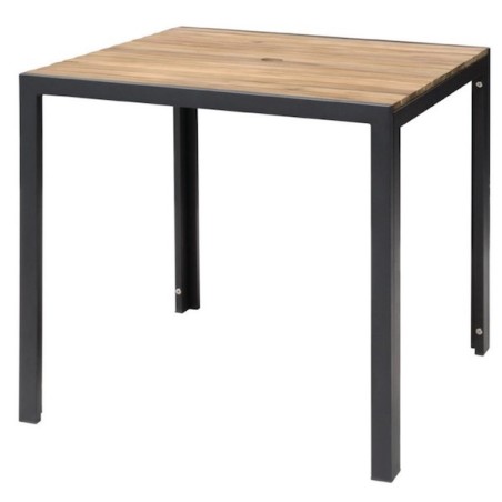 Table acier/acacia 80 x 80 cm BOLERO