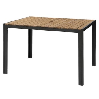 Table acier/acacia 120 x 80 cm BOLERO