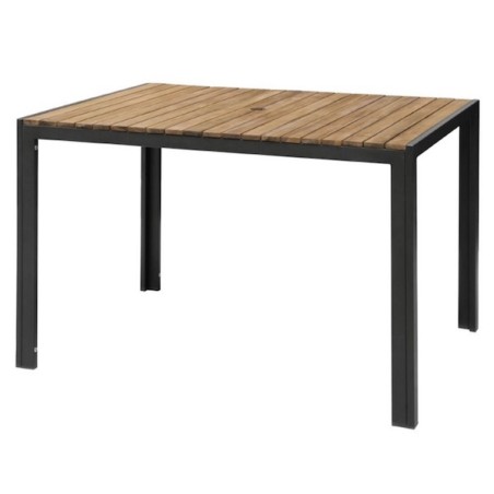 Table acier/acacia 120 x 80 cm BOLERO