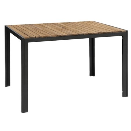 Table acier/acacia 120 x 80 cm BOLERO