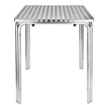 Table inox/alu empilable 60 x 60 cm BOLERO
