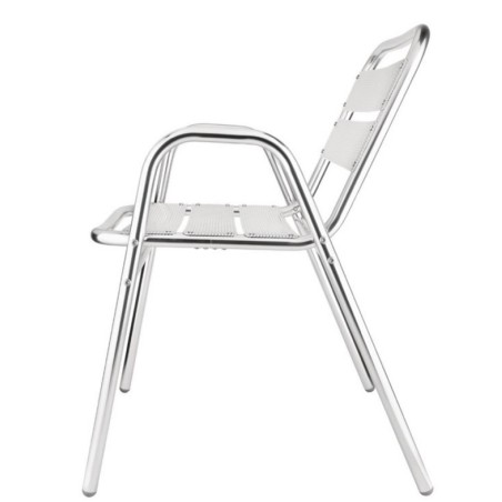 Fauteuils alu empilables BOLERO (lot de 4) Fauteuils alu empilables BOLERO (lot de 4)