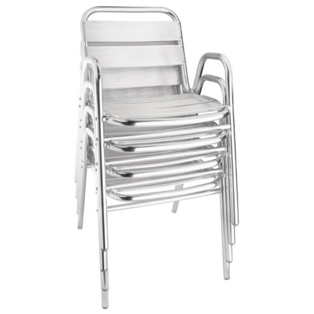 Fauteuils alu empilables BOLERO (lot de 4) Fauteuils alu empilables BOLERO (lot de 4)