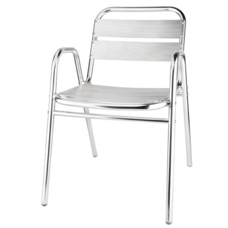 Fauteuils alu empilables BOLERO (lot de 4)