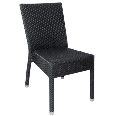 Chaises osier PE anthracite BOLERO (lot de 4)