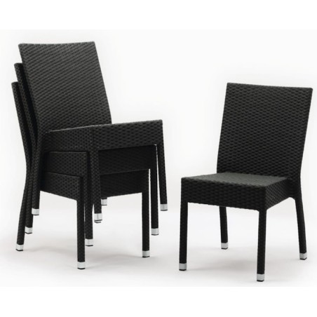 Chaises osier PE anthracite BOLERO (lot de 4)