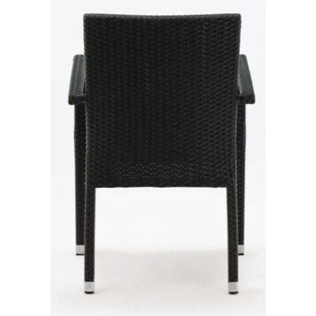 Fauteuils osier PE anthracite BOLERO (lot de 4) 