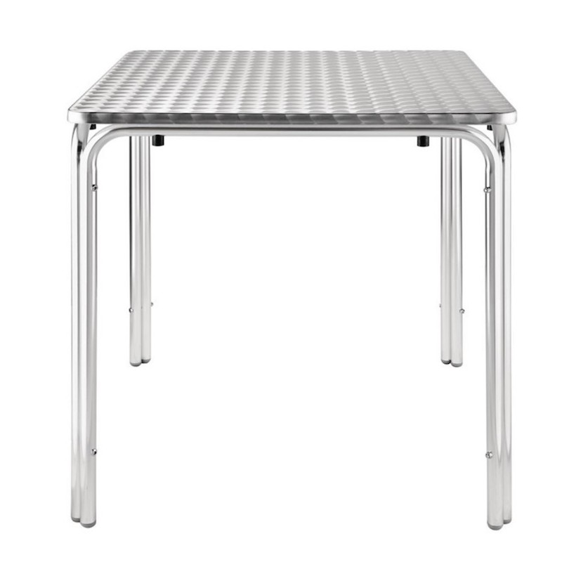 Table inox/alu carrée 70 x 70 cm BOLERO