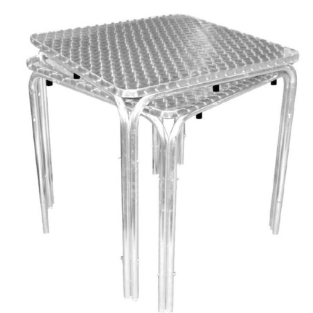 Table inox/alu carrée 70 x 70 cm BOLERO