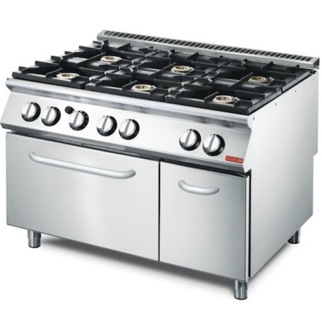 Fourneau série 700 - 6 feux sur four gaz GASTRO M