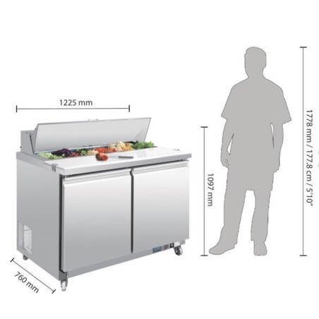 Saladette 2 portes + 12 bacs POLAR