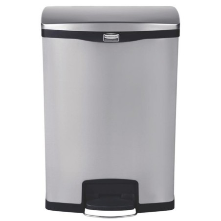 Poubelle inox 90 litres pédale frontale RUBBERMAID