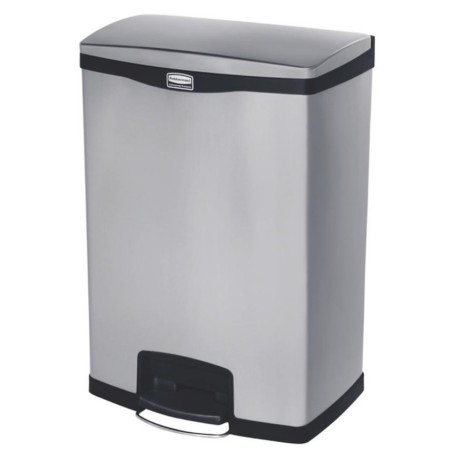 Poubelle inox 90 litres pédale frontale RUBBERMAID